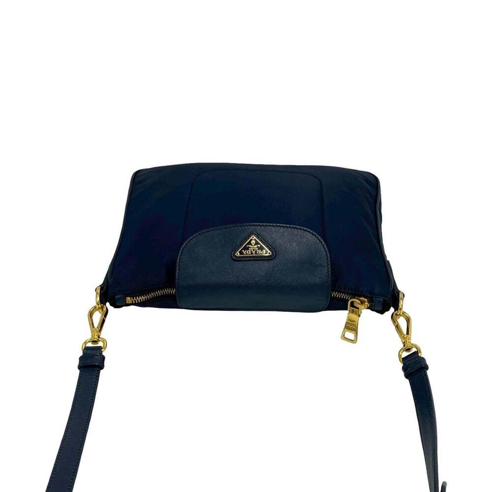 PRADA Blue Leather Saffiano Shoulder Bag - Picture 4 of 10